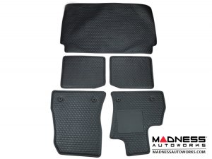FIAT 500L Floor & Cargo Mat Set - Leather - Inpelle - Black FIAT 500L Floor & Cargo Mat Set - Leather - Inpelle - Black